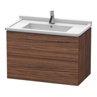 Duravit Waschtischunterschrank L-Cube 82x46,9cm, Nussb dkl., 2 Schub., wandhängend