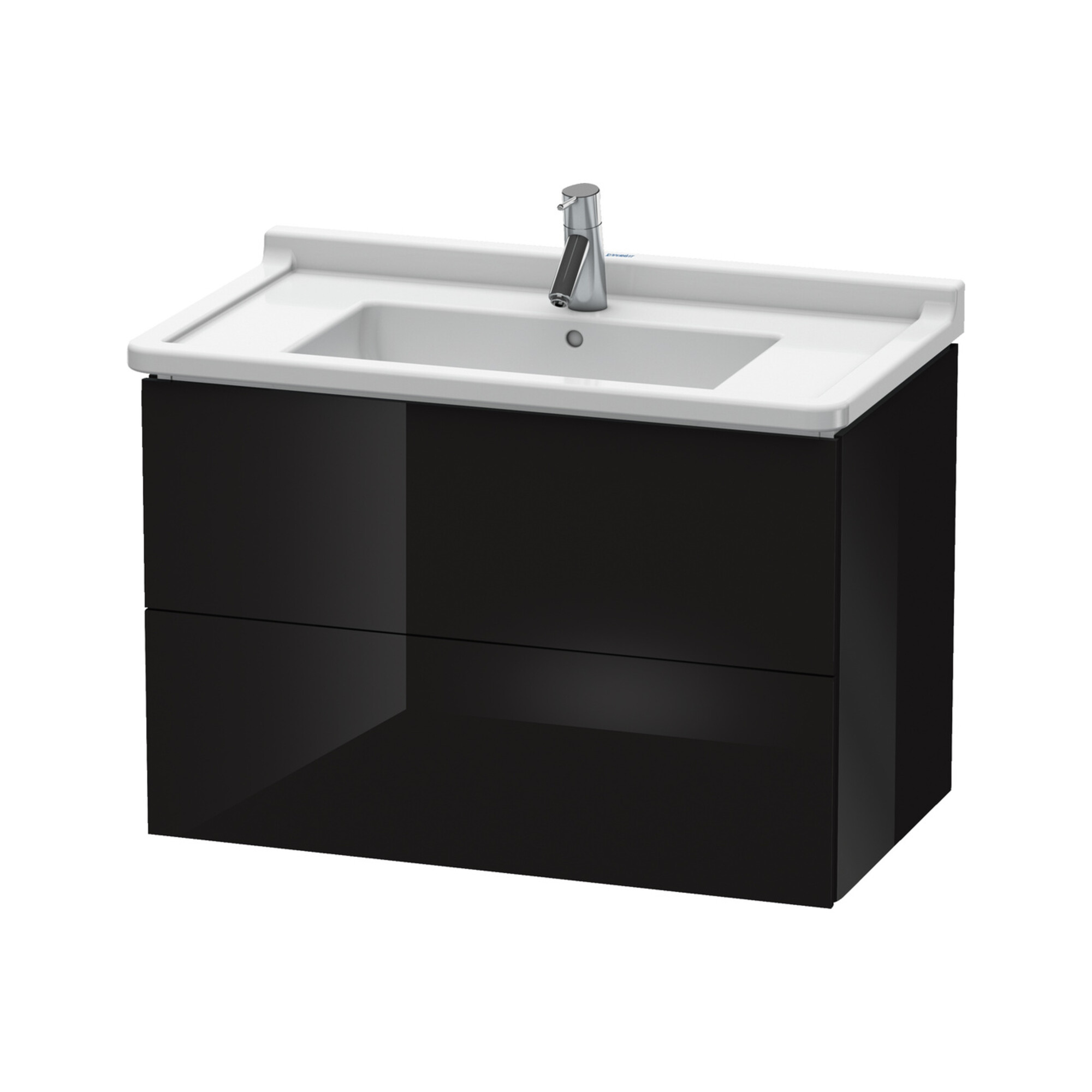 Duravit Waschtischunterschrank L-Cube 82x46,9cm, sw hgl, 2 Schub., wandhängend