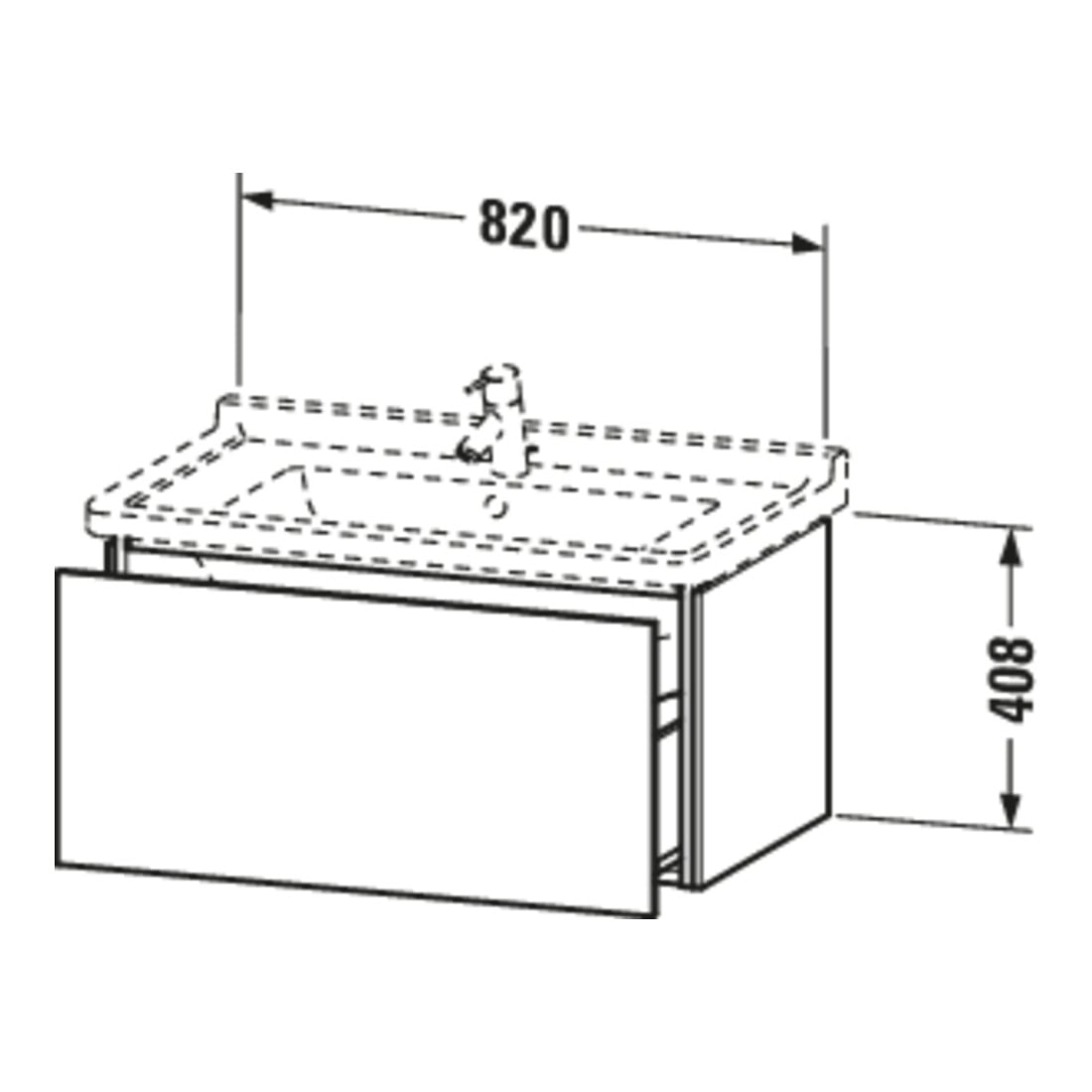 Duravit Waschtischunterschrank L-Cube 82x46,9cm, we. hgl, 1 Ausz., wandhängend