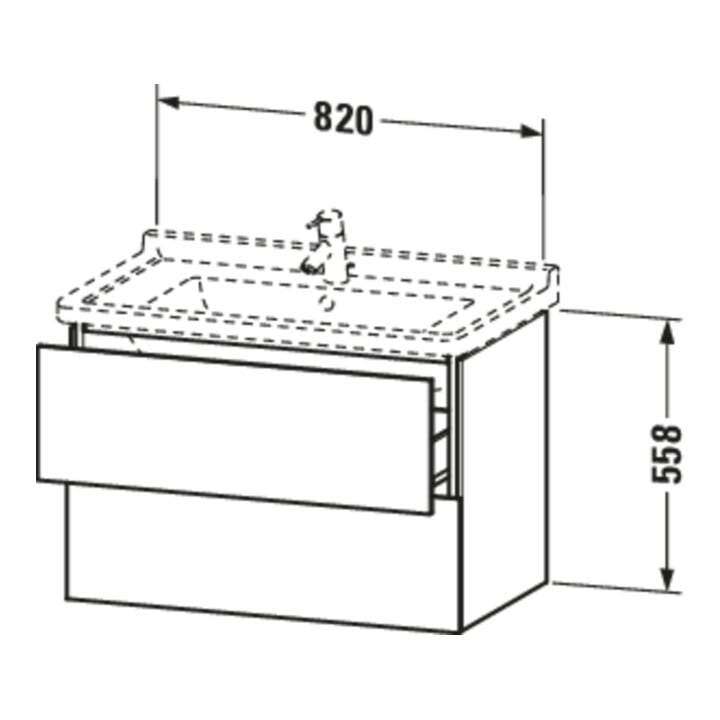 Duravit Waschtischunterschrank L-Cube 82x46,9cm, we. hgl, 2 Schub., wandhängend