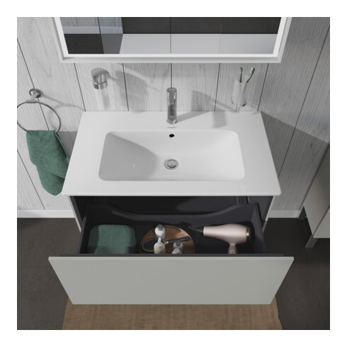 Duravit Waschtischunterschrank L-Cube 82x48,1cm, betongr ma, 1 Ausz., wandhängend