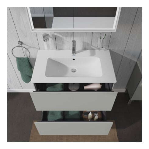 Duravit Waschtischunterschrank L-Cube 82x48,1cm, betongr ma, 2 Ausz., stehend