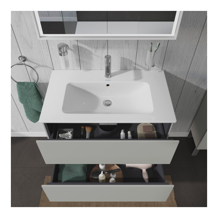 Duravit Waschtischunterschrank L-Cube 82x48,1cm, betongr ma, 2 Schub., wandhängend