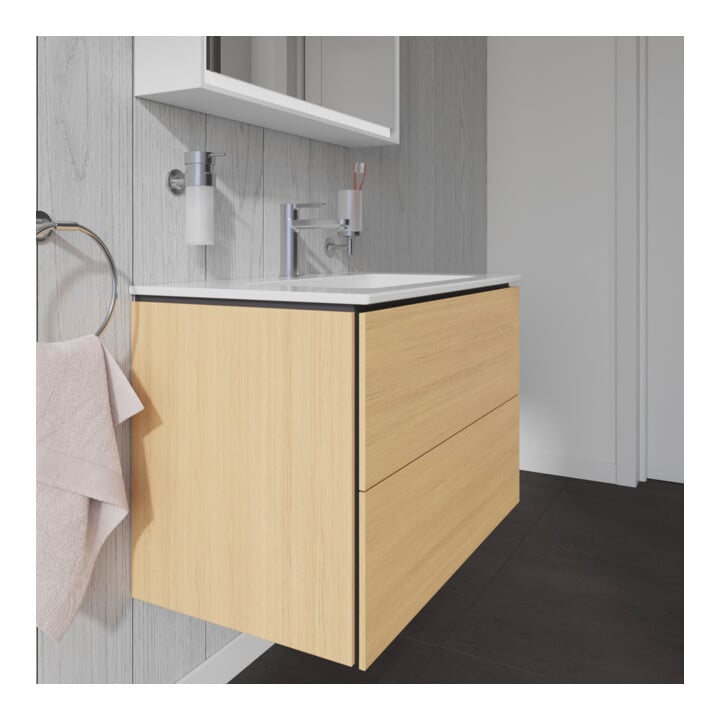 Duravit Waschtischunterschrank L-Cube 82x48,1cm, Ei Nat, 2 Schubk., wandhängend