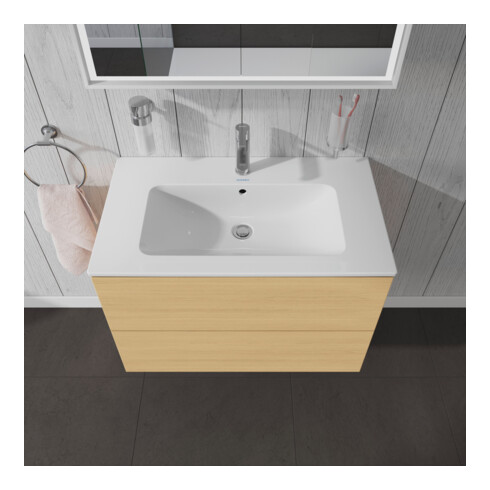 Duravit Waschtischunterschrank L-Cube 82x48,1cm, Ei Nat, 2 Schubk., wandhängend