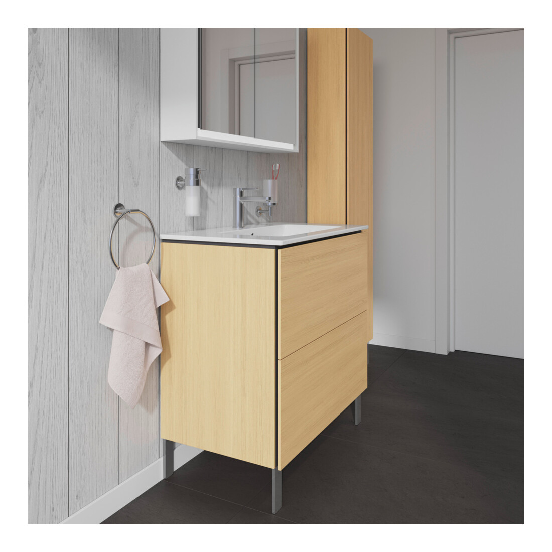 Duravit Waschtischunterschrank L-Cube 82x48,1cm, Ei natur, 2 Auszüge, stehend