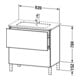 Duravit Waschtischunterschrank L-Cube 82x48,1cm, flan. Gr hgl, 2 Ausz., steh.