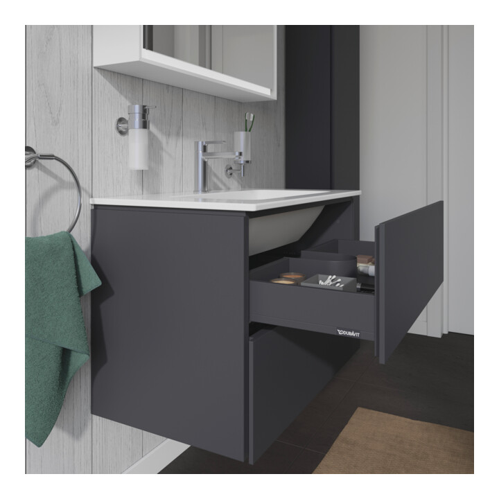 Duravit Waschtischunterschrank L-Cube 82x48,1cm, graph ma, 2 Schub., wandhängend