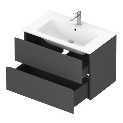 Duravit Waschtischunterschrank L-Cube 82x48,1cm, graph ma, 2 Schub., wandhängend