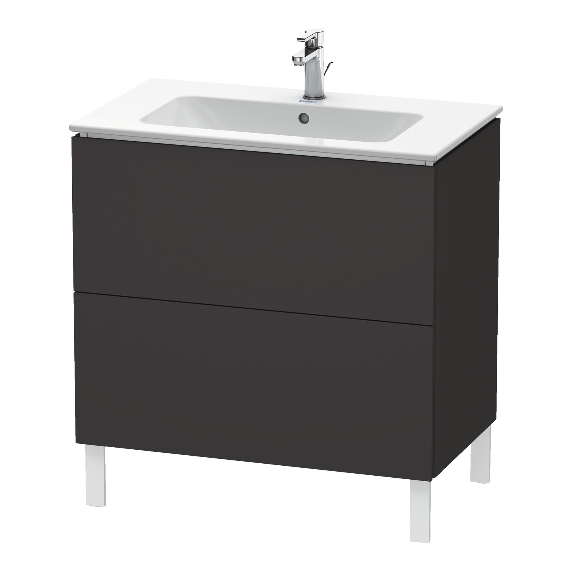 Duravit Waschtischunterschrank L-Cube 82x48,1cm, graph matt, 2 Ausz., stehend