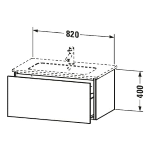Duravit Waschtischunterschrank L-Cube 82x48,1cm, leinen, 1 Auszug, wandhängend