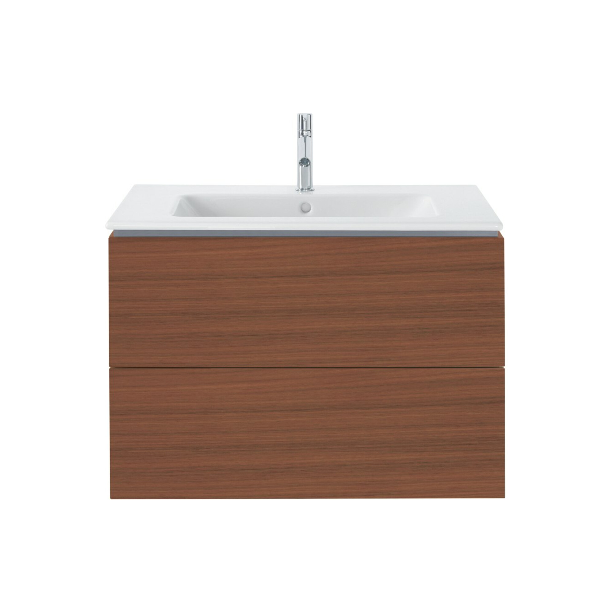 Duravit Waschtischunterschrank L-Cube 82x48,1cm, Nussb dkl., 2 Schub., wandhängend