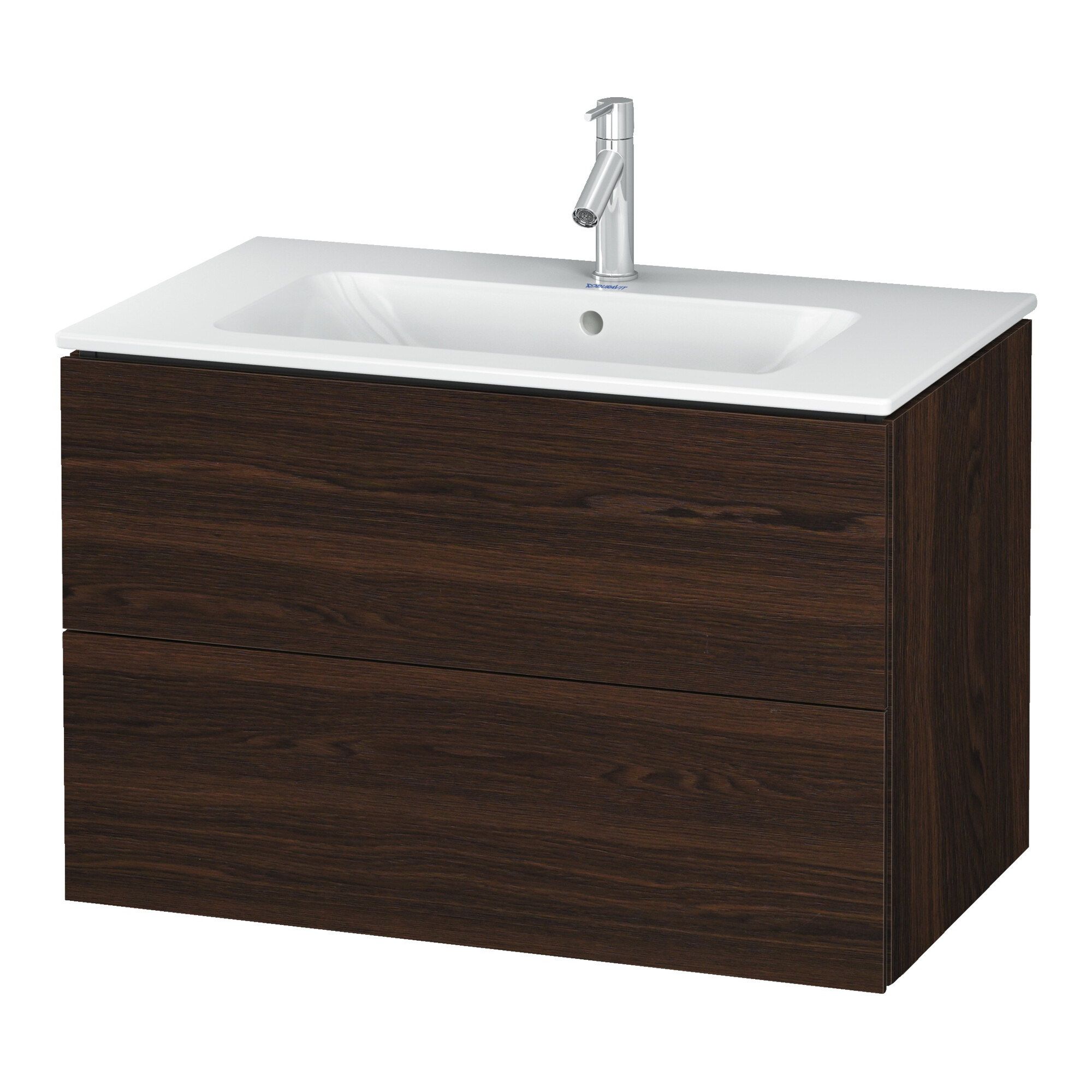 Duravit Waschtischunterschrank L-Cube 82x48,1cm, Nussb geb., 2 Schub., wandhängend