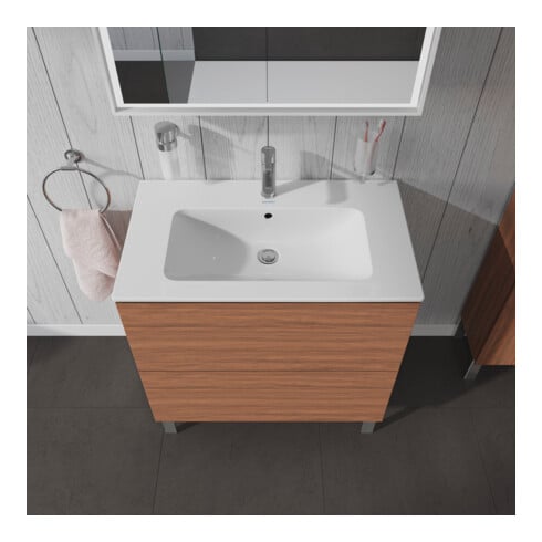 Duravit Waschtischunterschrank L-Cube 82x48,1cm, Nussb Nat, 2 Auszüge, stehend