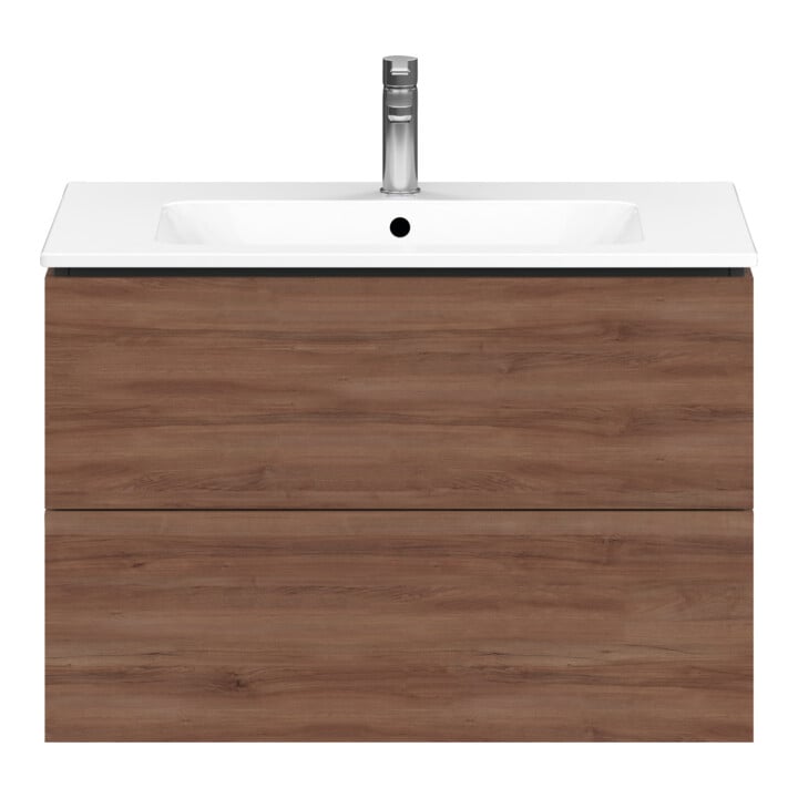 Duravit Waschtischunterschrank L-Cube 82x48,1cm, Nussb Nat, 2 Schub., wandhängend