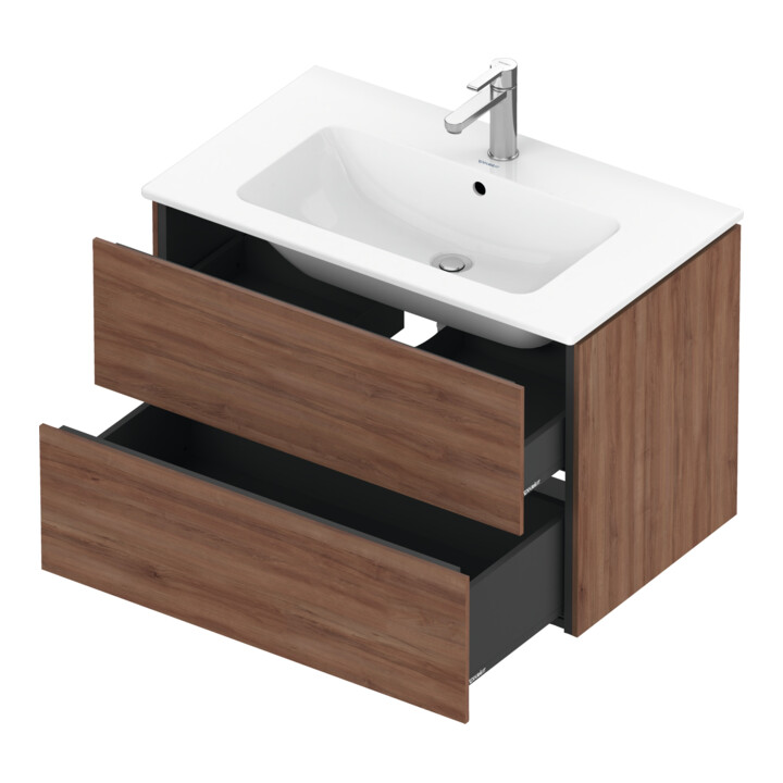 Duravit Waschtischunterschrank L-Cube 82x48,1cm, Nussb Nat, 2 Schub., wandhängend
