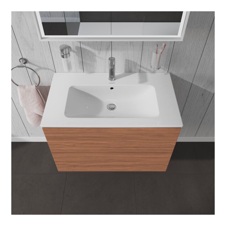 Duravit Waschtischunterschrank L-Cube 82x48,1cm, Nussb Nat, 2 Schub., wandhängend