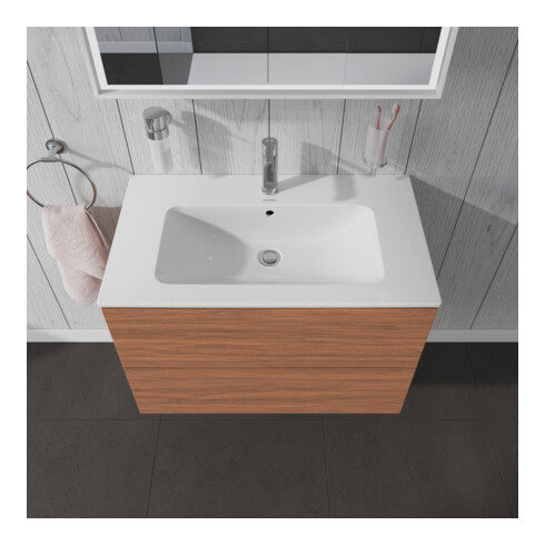 Duravit Waschtischunterschrank L-Cube 82x48,1cm, Nussb Nat, 2 Schub., wandhängend