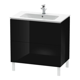 Duravit Waschtischunterschrank L-Cube 82x48,1cm, sw hgl, 2 Auszüge, stehend