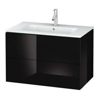 Duravit Waschtischunterschrank L-Cube 82x48,1cm, sw hgl, 2 Schub., wandhängend