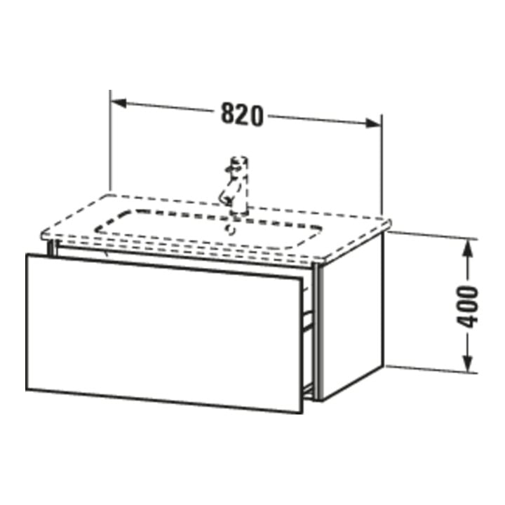 Duravit Waschtischunterschrank L-Cube 82x48,1cm, Tau matt, 1 Ausz., wandhängend