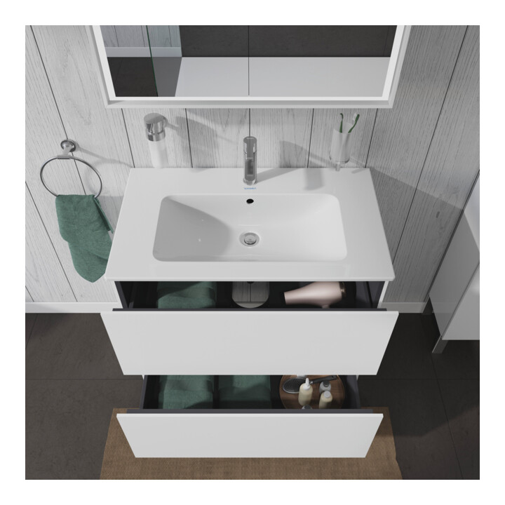 Duravit Waschtischunterschrank L-Cube 82x48,1cm, we. hgl, 2 Auszüge, stehend