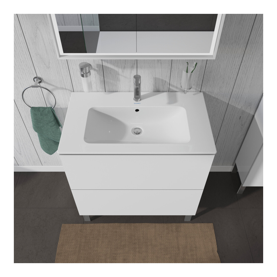 Duravit Waschtischunterschrank L-Cube 82x48,1cm, we. hgl, 2 Auszüge, stehend