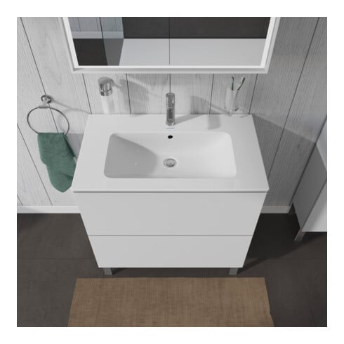 Duravit Waschtischunterschrank L-Cube 82x48,1cm, weiß matt, 2 Auszüge, stehend