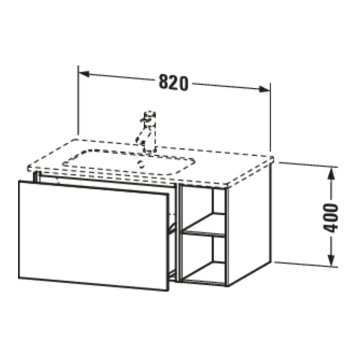 Duravit Waschtischunterschrank L-Cube 82x48,1x40cm, 1 A, Beck. li, we. matt