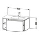 Duravit Waschtischunterschrank L-Cube 82x48,1x40cm, 1 A, Beck. re, Nussb Nat