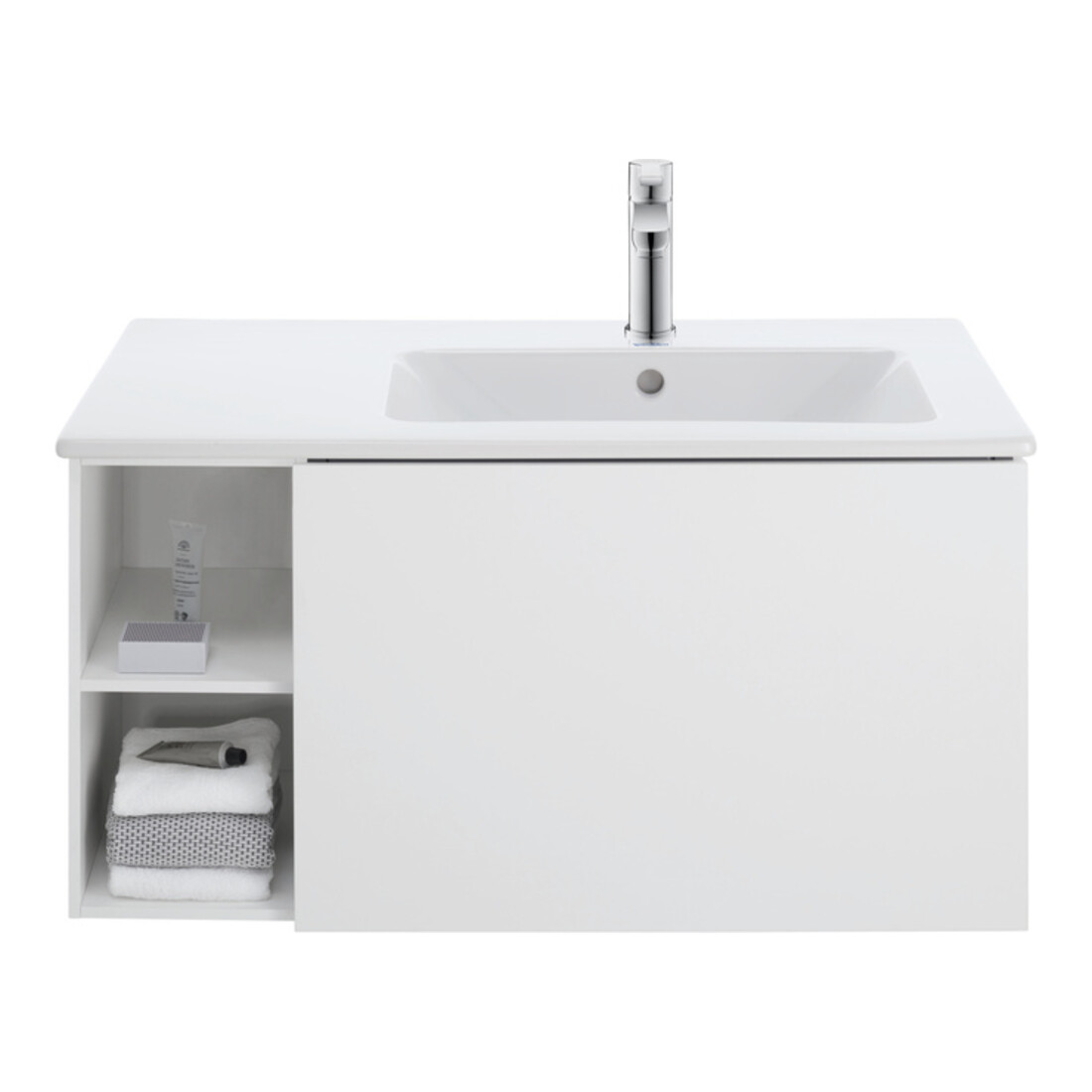 Duravit Waschtischunterschrank L-Cube 82x48,1x40cm, 1 Ausz., Beck. re, we. ma