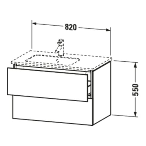 Duravit Waschtischunterschrank L-Cube 82x48,1x55cm, 2 SBK, B li, graph matt