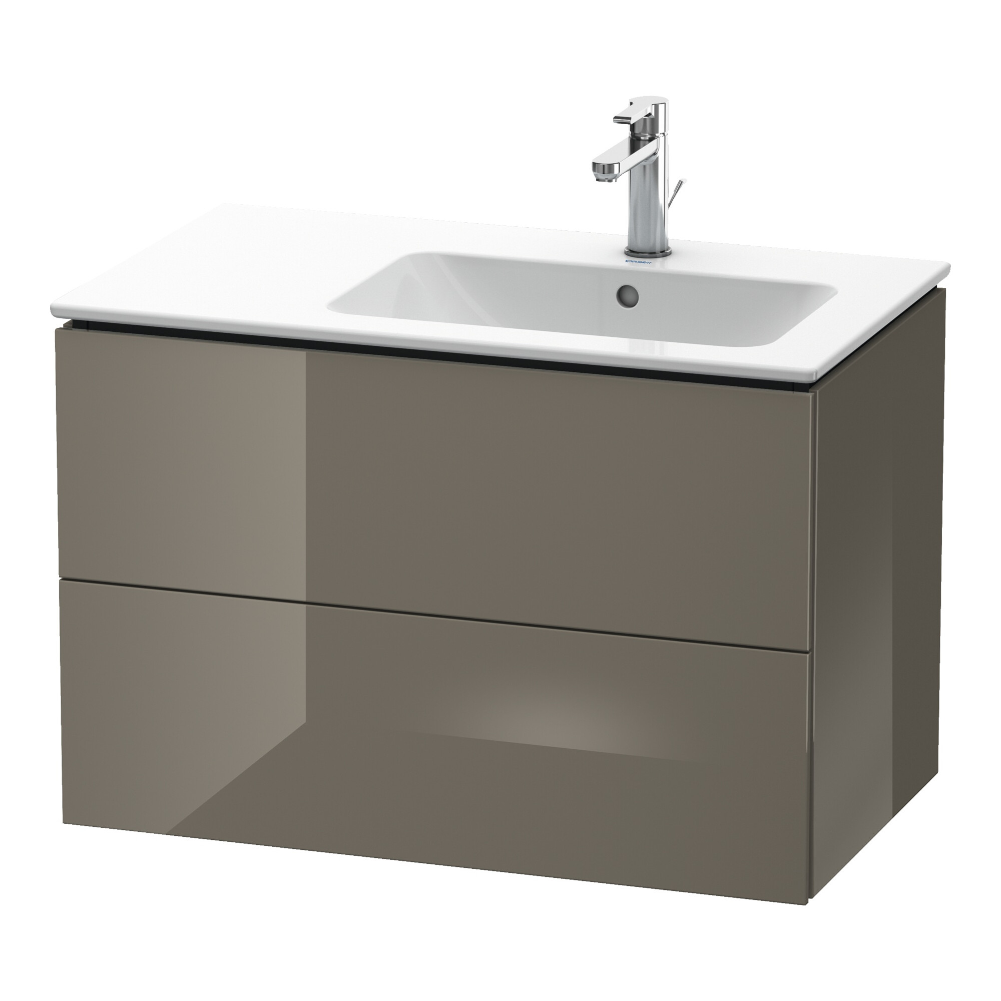 Duravit Waschtischunterschrank L-Cube 82x48,1x55cm, 2 SBK, B re, flan. Gr hgl