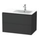 Duravit Waschtischunterschrank L-Cube 82x48,1x55cm, 2 SBK, Beck. re, graph ma-1