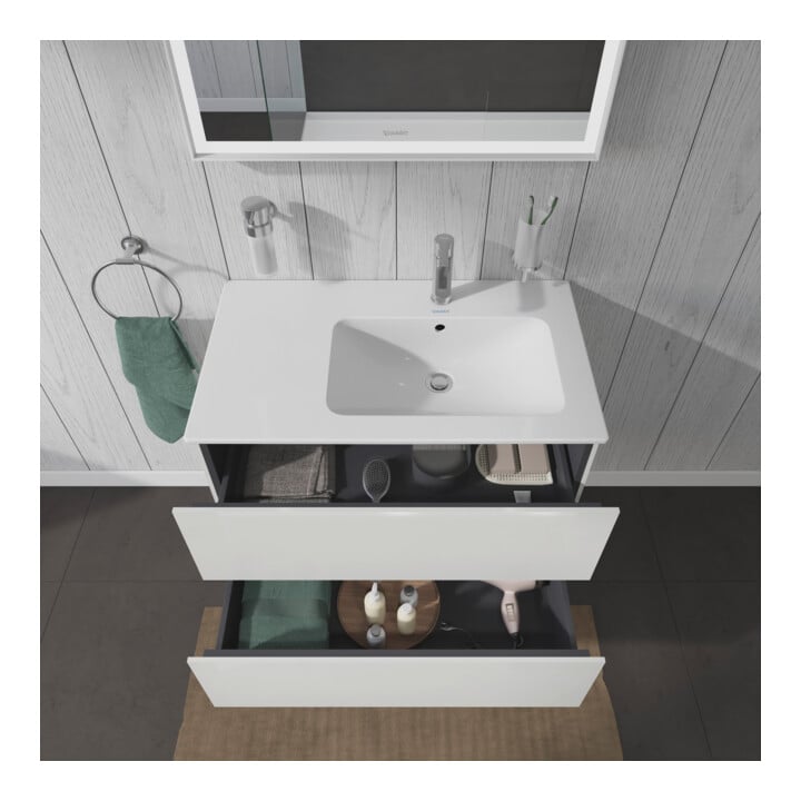 Duravit Waschtischunterschrank L-Cube 82x48,1x55cm, 2 SBK, Beck. re, we. hgl