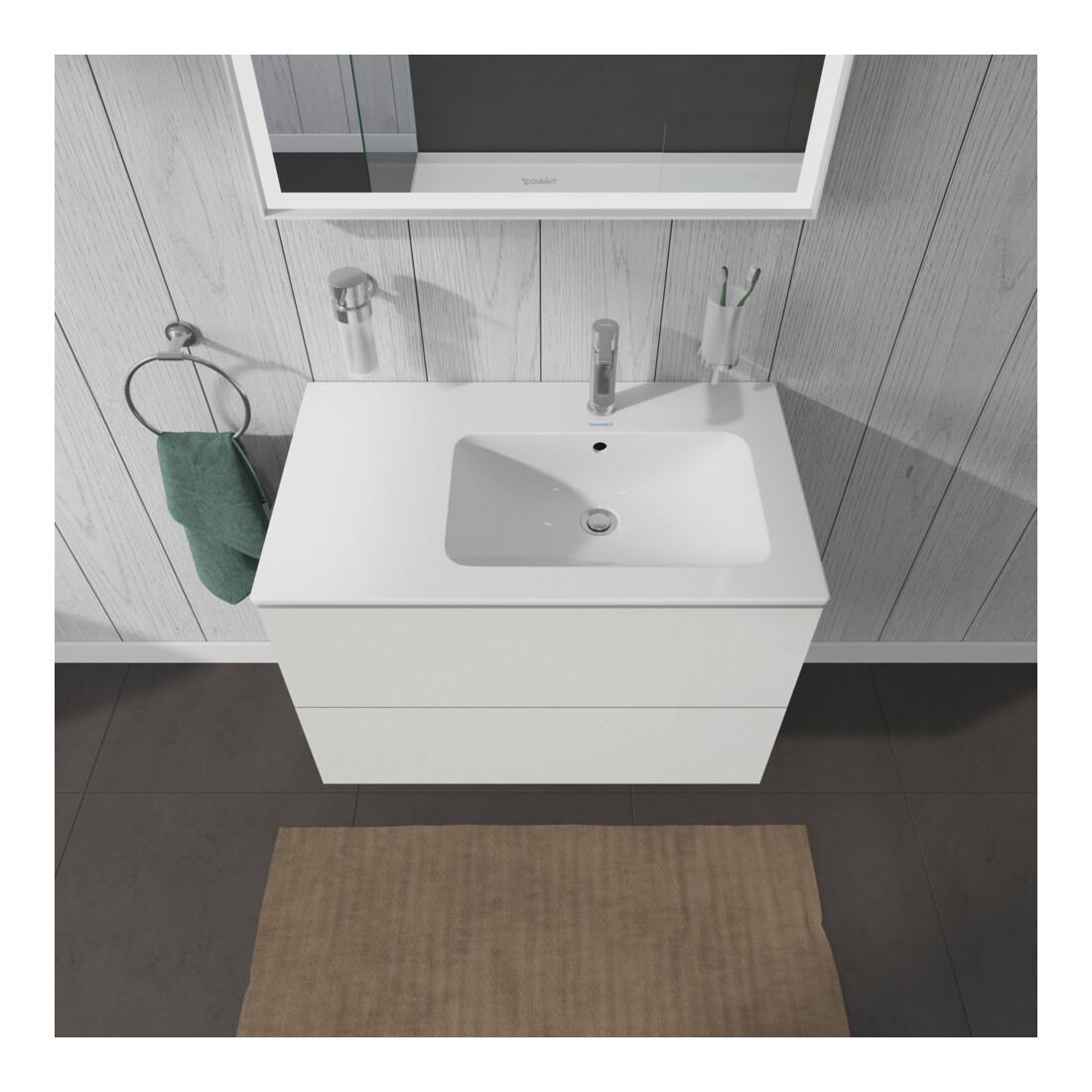 Duravit Waschtischunterschrank L-Cube 82x48,1x55cm, 2 SBK, Beck. re, we. hgl