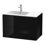 Duravit Waschtischunterschrank L-Cube 82x48,1x55cm, 2 Schub., Beck. li, sw hgl