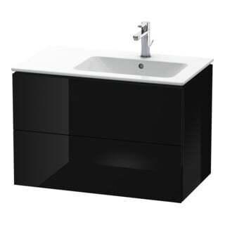 Duravit Waschtischunterschrank L-Cube 82x48,1x55cm, 2 Schub., Beck. re, sw hgl