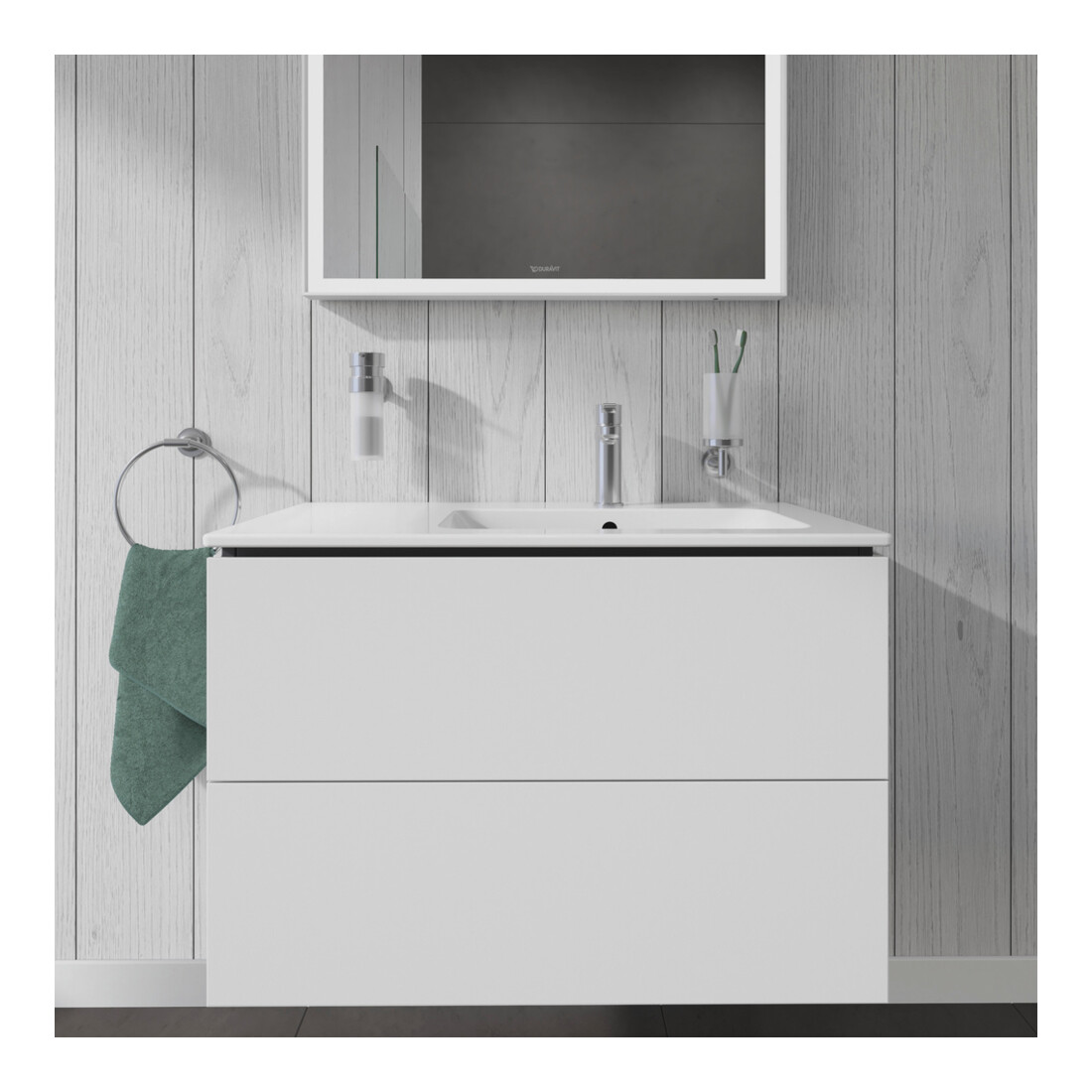 Duravit Waschtischunterschrank L-Cube 82x48,1x55cm, 2 Schub., Beck. re, we. ma