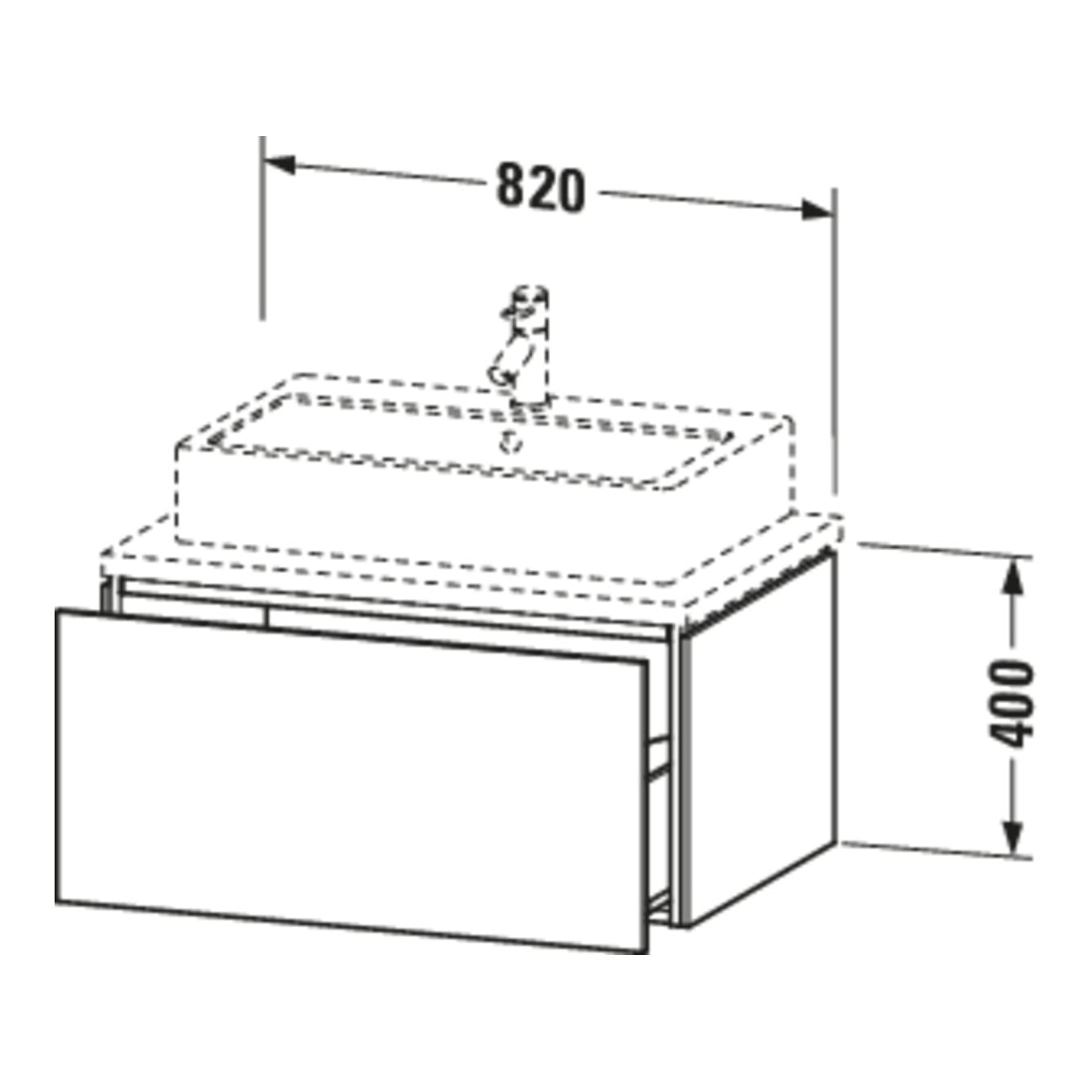 Duravit Waschtischunterschrank L-Cube 82x54,7cm, betongr ma, f Kons, 1 Auszug