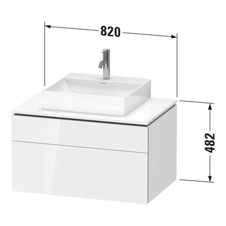 Duravit Waschtischunterschrank L-Cube 82x55cm, E ma, 1 Schubk., 1 Ausz., wandhängend