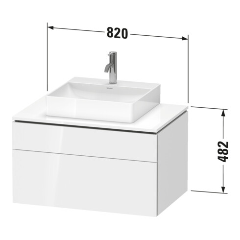 Duravit Waschtischunterschrank L-Cube 82x55cm, f G g, 1 Kast, 1 Ausz., wandhängend