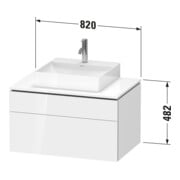 Duravit Waschtischunterschrank L-Cube 82x55cm, N ge, 1 Schubk., 1 Ausz., wandhängend-5