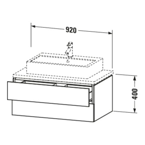 Duravit Waschtischunterschrank L-Cube 92x54,7cm, we. hgl, f Kons, 2 Schub.