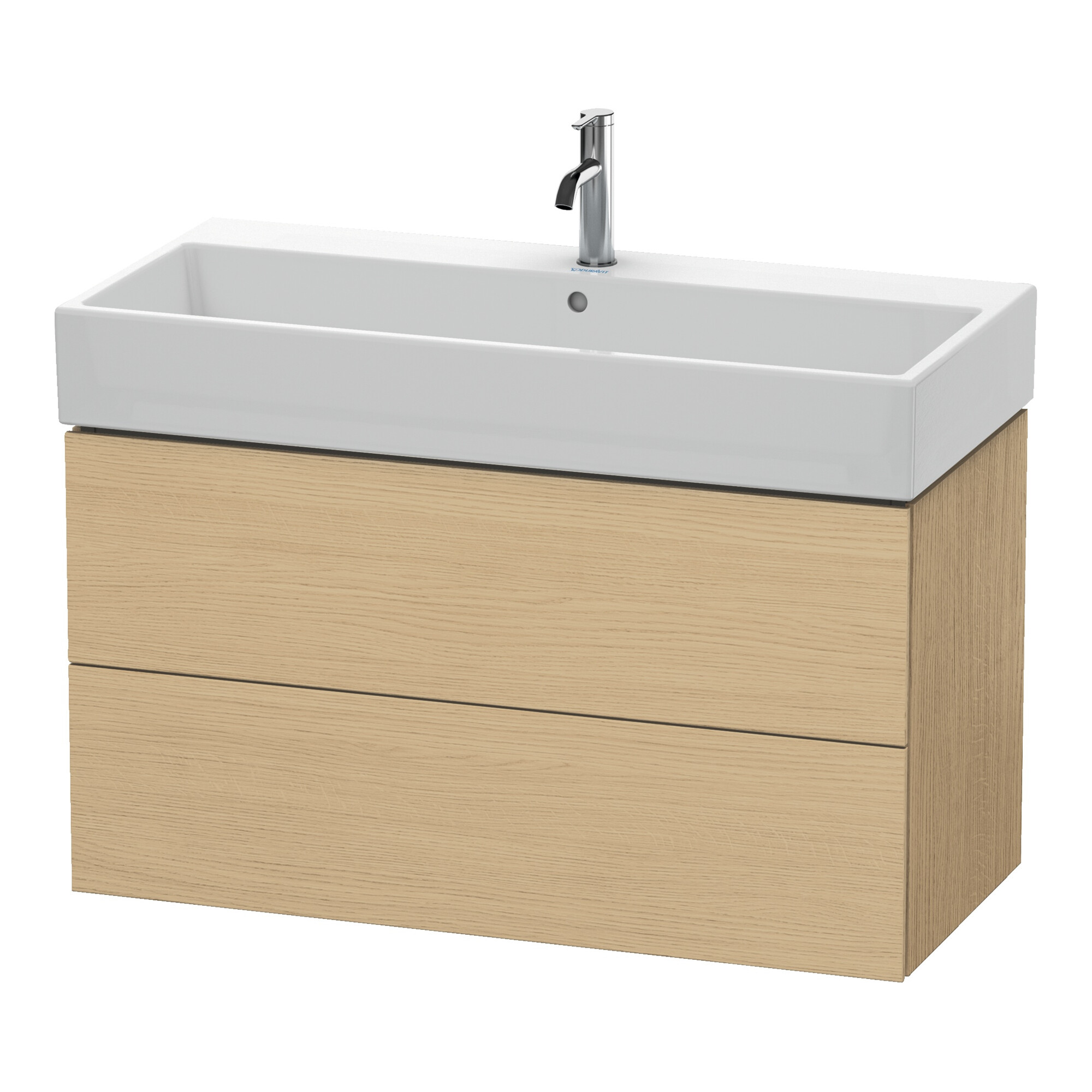 Duravit Waschtischunterschrank L-Cube 98,4x 45,9cm, Ei Nat, 2 Schubk., wandhängend