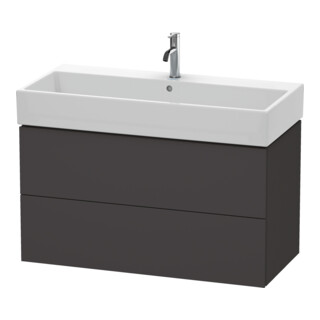 Duravit Waschtischunterschrank L-Cube 98,4x 45,9cm, gra matt, 2 Schub., wandhängend