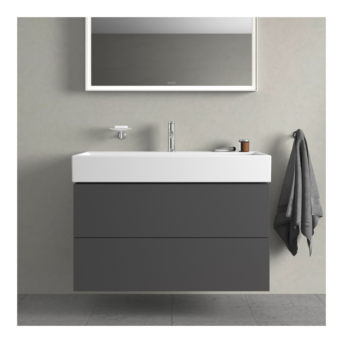 Duravit Waschtischunterschrank L-Cube 98,4x 45,9cm, graph ma, 2 Schub., wandhängend