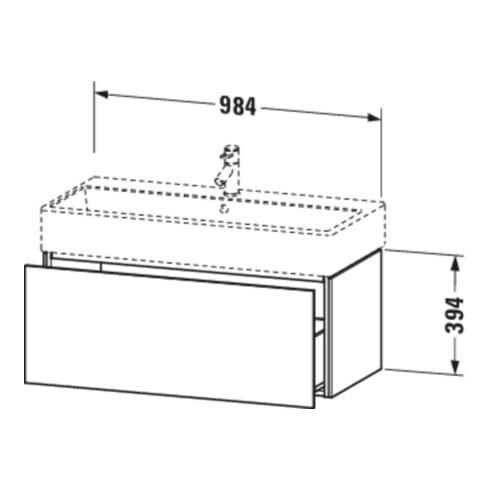 Duravit Waschtischunterschrank L-Cube 98,4x 45,9cm, graph matt, 1 Ausz., wandhängend