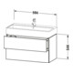 Duravit Waschtischunterschrank L-Cube 98,4x 45,9cm, lei, 2 Schub., wandhängend