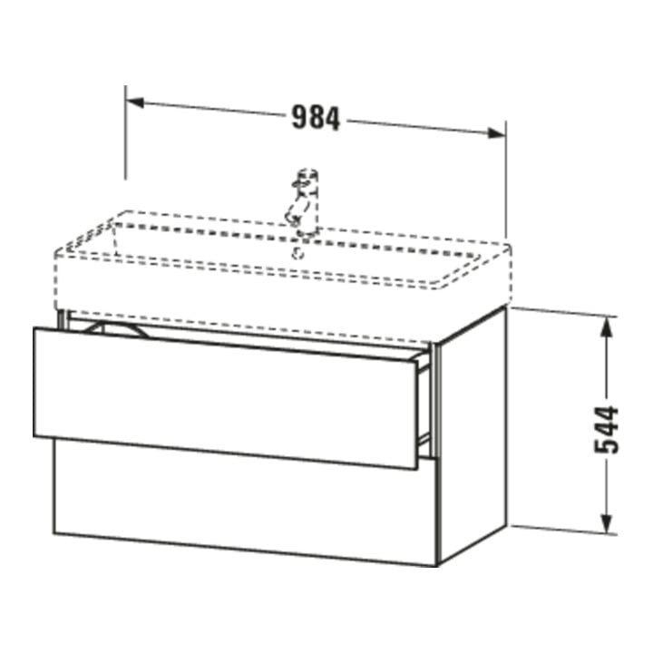 Duravit Waschtischunterschrank L-Cube 98,4x 45,9cm, med. Ei, 2 Schub., wandhängend